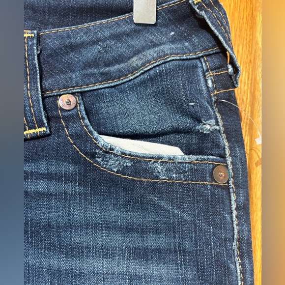 True Religion Dark Blue Mid Rise Boot Cut Jeans Size 27x30 - Picture 4 of 11